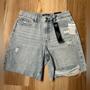 GUESS Light Blue Distressed Jean Shorts